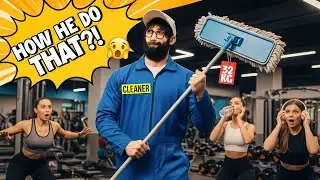 ELITE Powerlifter ANATOLY Use 32kg Mop in a GYM | Pretended to be a CLEANER #8