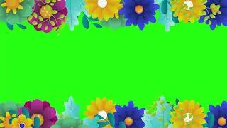 Colorful Flowers Moving, green screen Background  fundo de flores coloridas mexendo em tela verde.