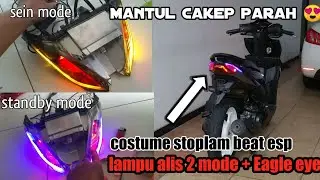 Costume stoplam beat esp - pasang lampu alis 2 mode+eagle eye hasilnya mantul 😍