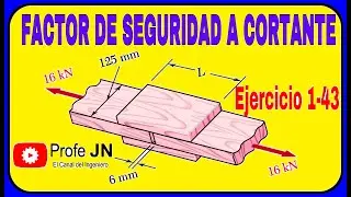 FACTOR DE SEGURIDAD DE UN CONJUNTO SOMETIDO A ESFUERZO CORTANTE Ejercicio 1-43 Beer and Johnston 5ªE