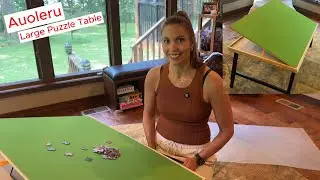Auoleru Large Puzzle Table 36x26 Tilt Top with Drawers #PuzzleTable#PuzzleBoard#FamilyGames