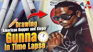 Drawing Gunna (American Rapper and Singer) in Time Lapse 🎨 Realistic Draw Videos @artbydre #gunna