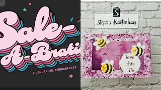 Stiftebox f&uuml;r viele Stifte aus Graupappe verziert mit Traum von Bl&uuml;ten / Bienen SSSO S&Uuml;SS Stampin Up