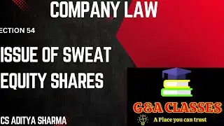 Section 54 Issue of Sweat Equity Shares #icai #education