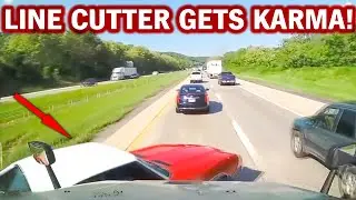 AMERICAN TRUCK DRIVER | INSTANT KARMA | ROAD RAGE | BRAKE CHECK | BAD DRIVERS | CRASHES | USA