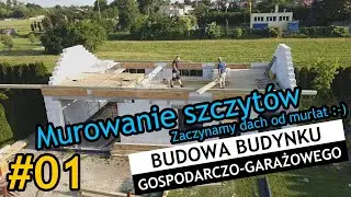 Dach dwuspadowy - murujemy szczyty i wciągamy murłaty - Vlog #15