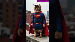 Super Cat saves the world 😎 #shorts #super #cat #saveworld #avengers