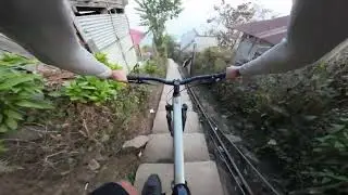 Stairs of doom in phek town, Nagaland /mountain biking