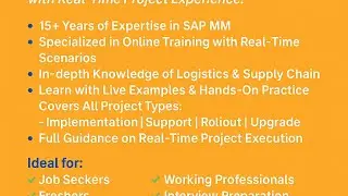 Self learning SAP MM Class videos from RD; Master data