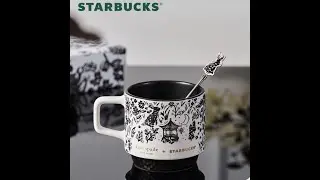 Starbucks 414ml/14oz Kate Spade Ceramic Mug with Stirrer