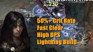 Crit Lightning Sorcerer - Fast Clear + High DPS | 4 Minute Dungeons | Diablo IV