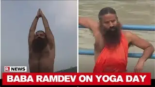 Baba Ramdev Practices Yoga On The Banks Of River Ganga