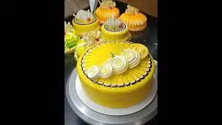 #pineapple cold glaze cake design #beautiful birthday cake design #simple design cake  #short video