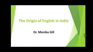 The Origin of English Language in India