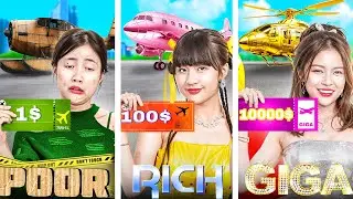 Poor Vs Rich Vs Giga Rich Girl In Airplane