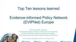 Top Ten lessons learned from supporting evidence-informed health systems: EVIPNet Europe