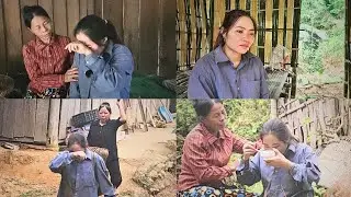 The orphan girl faints from hunger, saved by a kind woman.