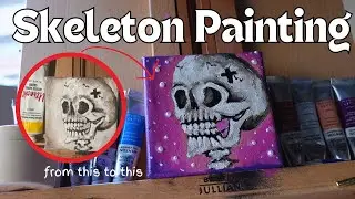 I Made A Skeleton With Acrylic And Oil Paints