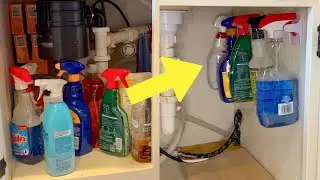 Organize Under Sink Cabinets With EASY To Install Spray Bottle Holders