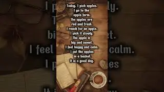 Easy English Reading | A Day Picking Apples #englishreading #animation #fyp #shorts