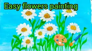 How To Draw Flowers || Step By Step Easy Tutorial Painting || Poster Colours 