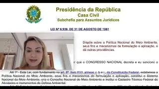 Aula sobre Política Nacional do Meio Ambiente (PNMA Lei 6.938/81)