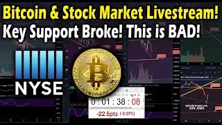 LIVESTREAM! Bitcoin Key Support broke & drop incoming! BTC price & stock market Technical Analysis