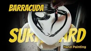 Painting Barracuda on Surfboard