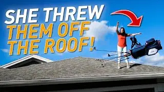 WIFE THROWS GOLF CLUBS OFF ROOF - Longchao Golf Stand Bag Drop Test & Review