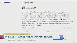 President Trump calls out Indiana lawmaker Rod Bray over redistricting woes