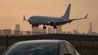 BATIK MALAYSIA 737.MAX8 LANDING RWY34 MELBOURNE YMML IN WINDS AT SUNRISE🌜🌞🛬🛬🛬🛬🌬🌬🌬🌬🌬