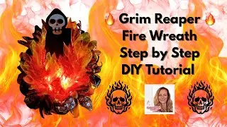  Grim Reaper Fire Wreath DIY | Step-by-Step Halloween Tutorial 🎃