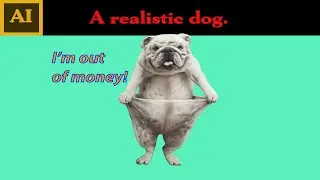 AI: Draw a realistic dog by using Meshtool in Adobe Illustrator.
