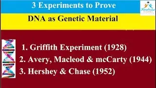 Experiments to Prove DNA as Genetic Material..