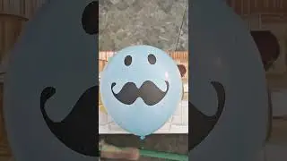 Experiment: Water Balloon from Rooftop 💦 Red Vs Pink Moustache Baloon pop #asmr #shortvideo #funny