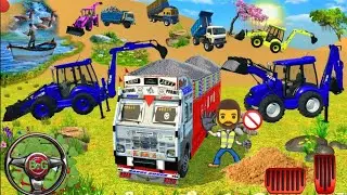 DRIVE JCB 🚧AND TRACTOR TROLLY LODING  BORY🚜 FROM DUMFER TRUCK IN GAME #truck #jcb # #BADALGAMER
