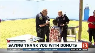 Boy thanks police with sweet treats