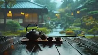 Soothing Evening Rain for Deep Sleep & Insomnia 💤 Rain on Wet Wood