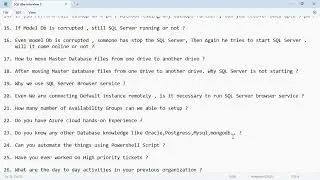 SQL DBA Interview Questions @27-July-2023