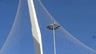 The Bridge of Strings (Jerusalem Light Rail Bridge) - a cantilever spar cable-stayed bridge, Israel.