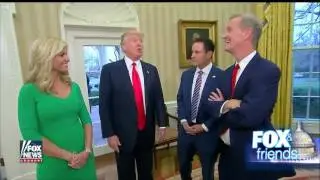 President Trump gives A Tour Of The Oval Office, Trump Fox And Friends Intervie