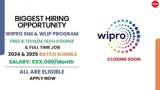 Wipro SIM & WILP 2025 | FREE B.Tech/M.Tech + Salary | Full Details for Diploma, BCA & B.Sc
