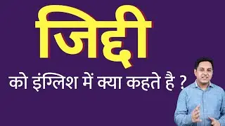 जिद्दी को इंग्लिश में क्या कहते हैं ? ziddi ko English mein kya kahate hain | Spoken English classes