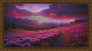 NEW TV Art | Beautiful Spring Frame Screensaver | Sunrise Over a Meadow Painting with Music