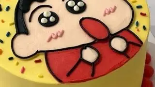 Krishna Cake Corner  is liveCute Shinchan Cake 🎉 | Funny Cartoon Cake Design | Easy Cream Cake Idea