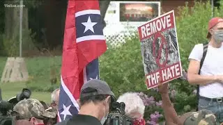 Tense day at Stone Mountain as rival protests amass