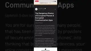 The Dangerous Illusion of Encrypted Phones & Encrypted Communication Apps like Sky ECC, Encrochat..