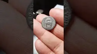 Domitian Seat with Semicircular Frame PONT Denarius, 81 AD