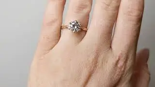 Colorless Moissanite 14k Rose /White /Yellow Gold Engagement Ring Art Deco 1920's Inspired Thin Band