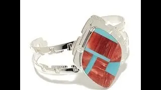 Jay King Spiny Oyster and Turquoise Cuff Bracelet